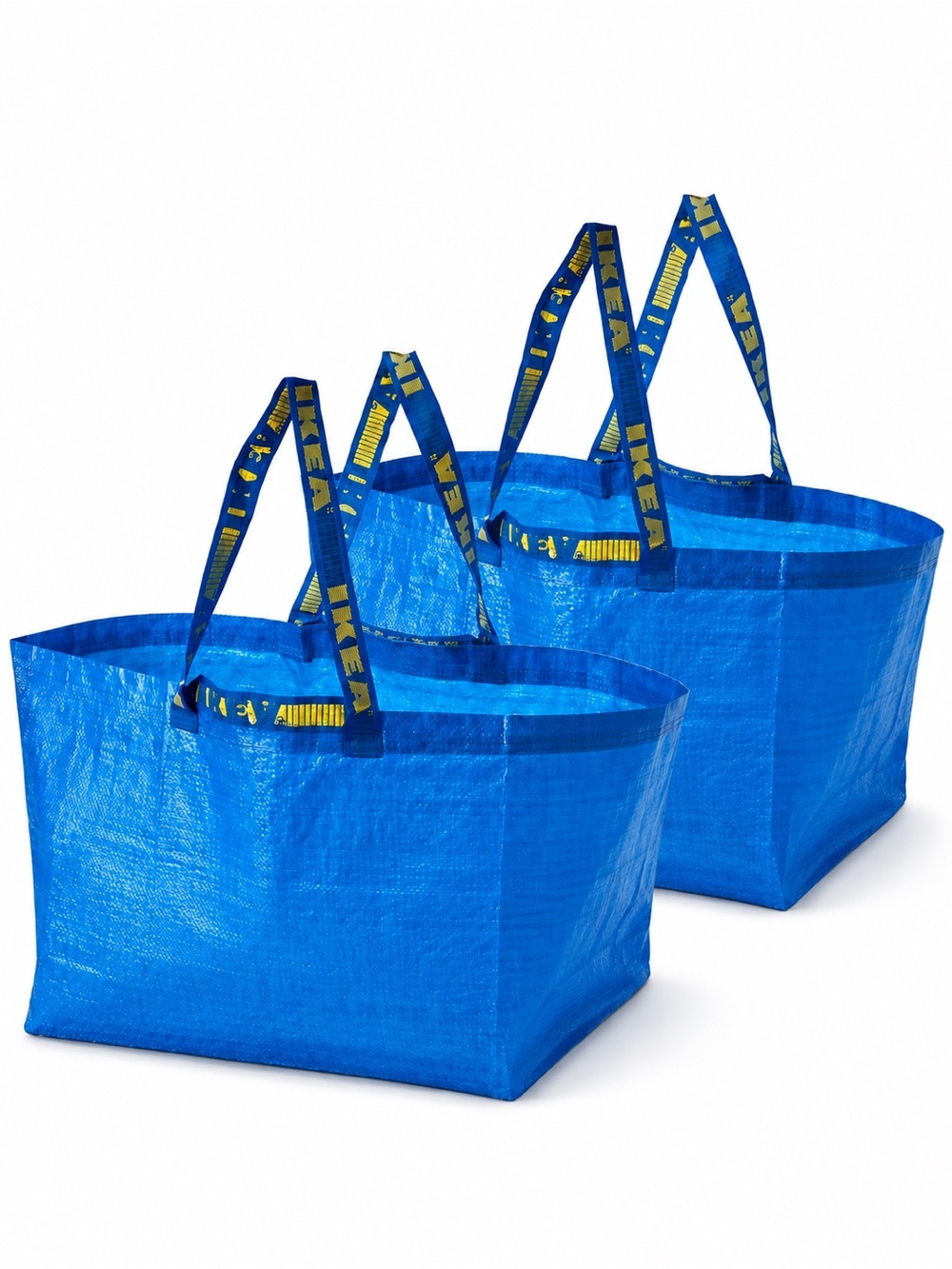 Set of 2 IKEA Frakta Large Blue Reusable Shopping Tote Bags NEW - Picture 2 of 9